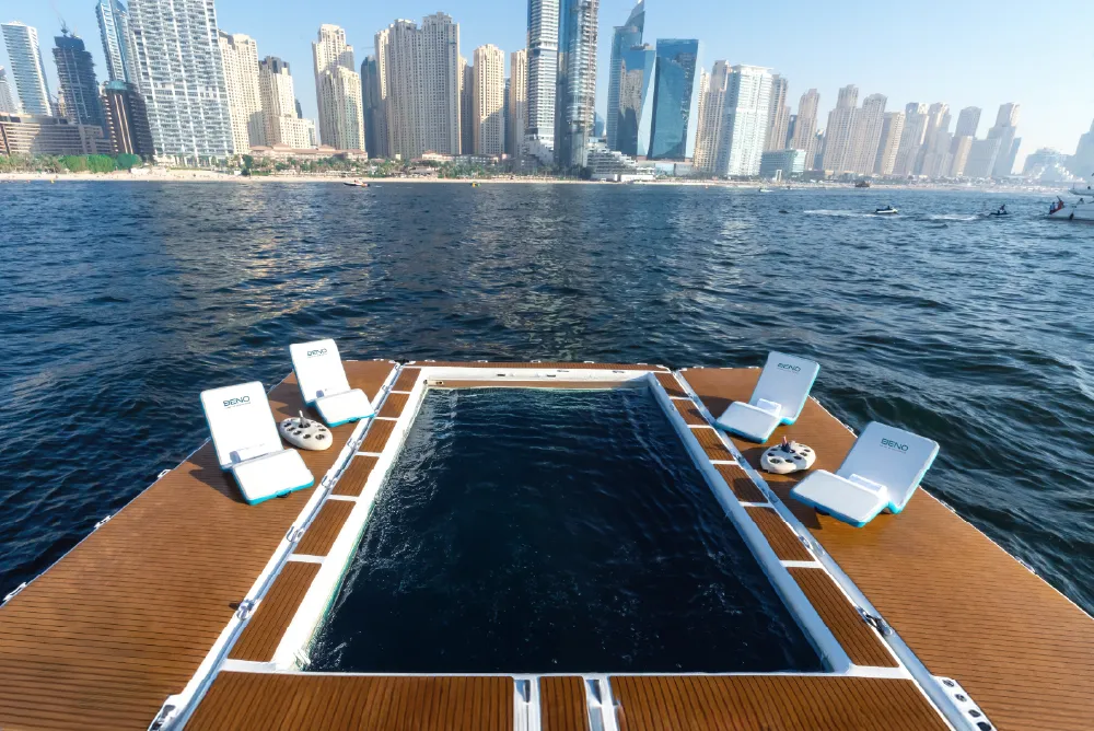 Santorini luxury yacht inflatable pool