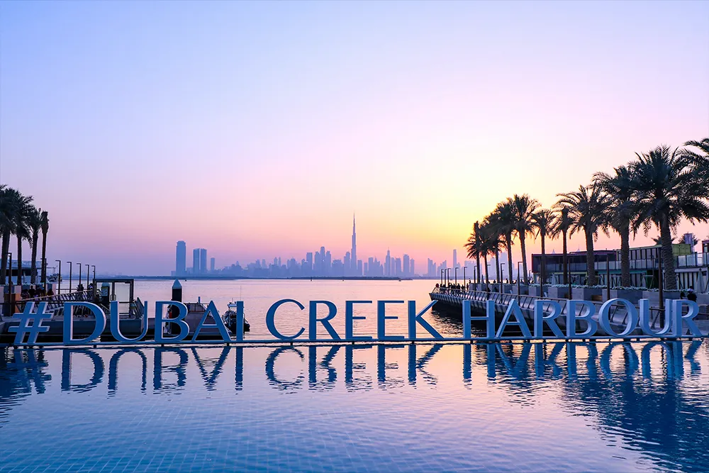 aerial view dubai creek