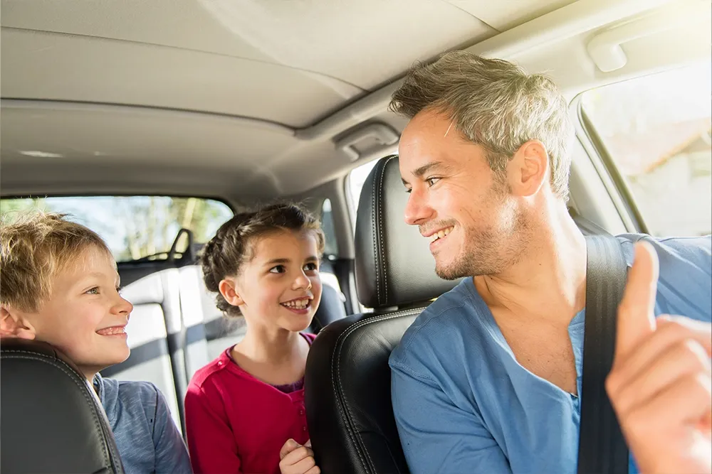 family SUV rental with car seats Dubai