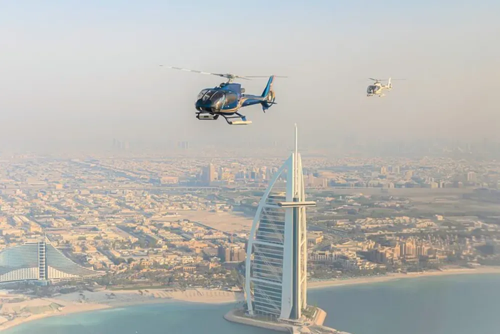 helicopter proposal Burj Khalifa