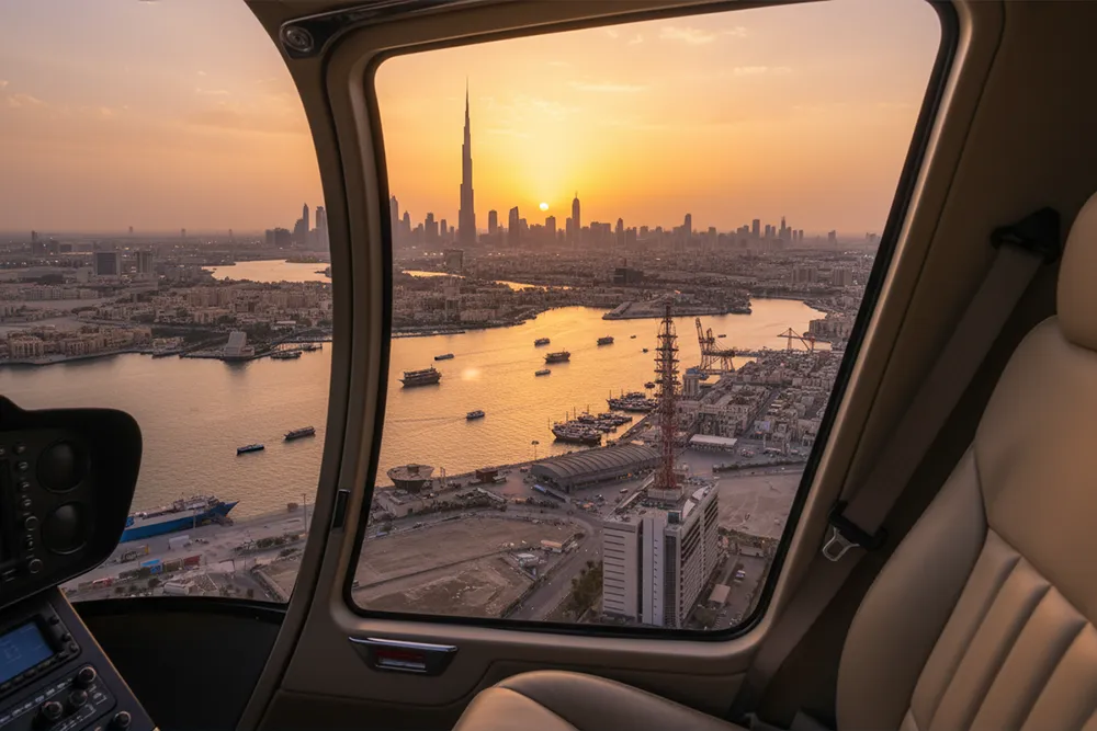 helicopter ride dubai creek