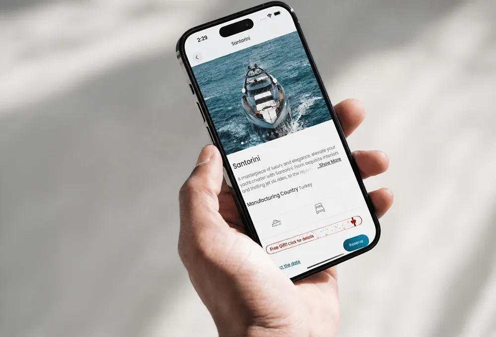 how to book a yacht in Dubai using an app