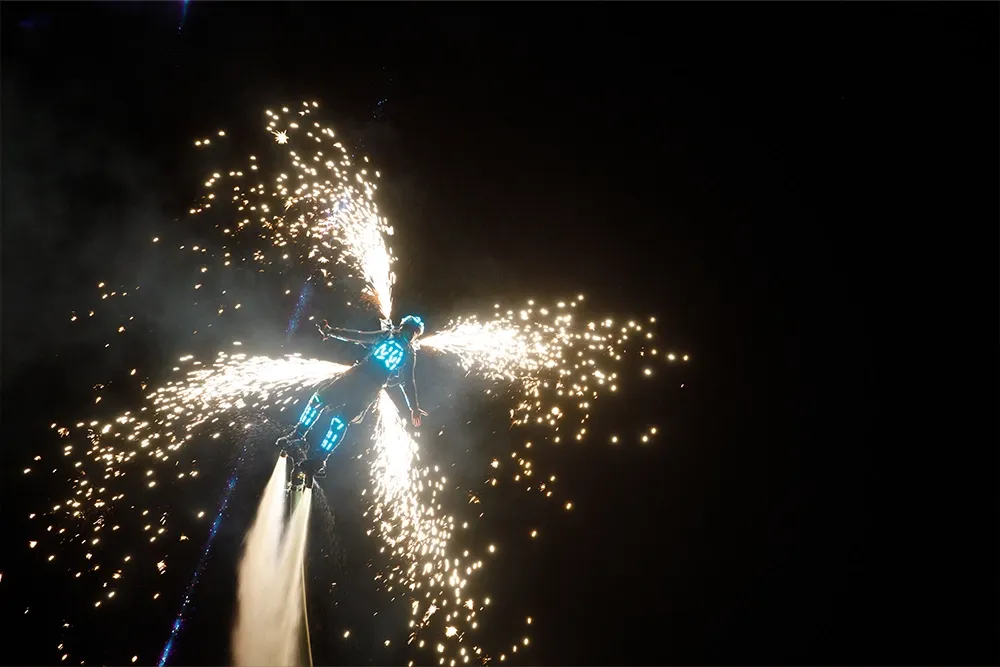 illuminated flyboarding