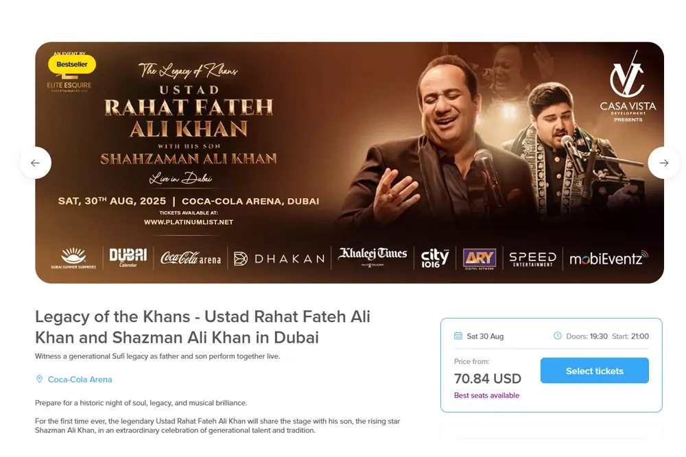 rahat fateh ali khan concert dubai 2025